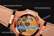 Patek Philippe Nautilus Chrono Swiss Valjoux 7750-CHG Automatic Rose Gold Case with Blue Dial and Stick Markers (BP)