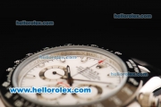 Rolex Daytona Chronograph Miyota Quartz Movement Steel Case with White Dial and Black Bezel - Two Tone Strap