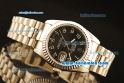 Rolex Datejust Automatic Full Gold with Black Dial and Number Marking