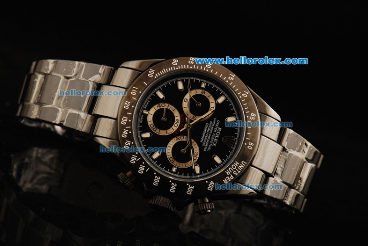 Rolex Daytona Oyster Perpetual Automatic Movement Full Black Ceramic with Black Dial and White Stick Markers - Click Image to Close