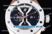 Audemars Piguet Royal Oak Concept Japanese Miyota OS20 Quartz Rose Gold Case with Skeletoon Dial and White Rubber Strap (EF)