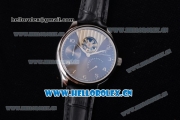 IWC Portuguese Tourbillon Asia ST25 Automatic Steel Case with Black Dial Arabic Numeral Markers and Black Leather Strap