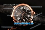 Cartier Ballon Bleu De 44MM Asia Automatic Rose Gold Case with Black Dial and White Roman Numeral Markers