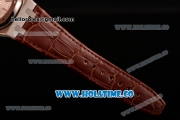 Audemars Piguet Royal Oak 39MM Miyota 9015 Automatic Steel Case with White Dial Brown Leather Strap and Stick Markers (BP)