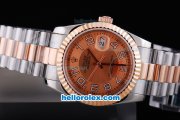 Rolex Datejust Automatic Movement Rose Gold Bezel and Rose Gold Dial