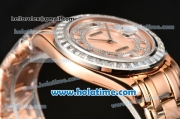 Rolex Day-Date Masterpieces Swiss ETA 2836 Automatic Rose Gold Case with Diamonds Bezel and Pink MOP Dial (BP)