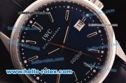 IWC Ingenieur Limited Edition Swiss ETA 2824 Automatic Steel Case with Blue Dial and Black Leather Strap