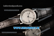 Breguet Classique Japanese Miyota 9015 Automatic Movement Steel White Dial and Roman Numeral Markers Leather Strap (FF)