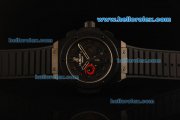 Hublot King Power Chronograph Swiss Valjoux 7750 Automatic Movement PVD Case with Black Bezel and Black Rubber Strap