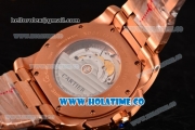 Cartier Calibre De Swiss ETA 2824 Automatic Rose Gold Case with Black Roman Numeral Markers and Rose Gold Dial