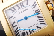 Cartier Montre Santos Demoiselle Man Size Full Gold with White Dial