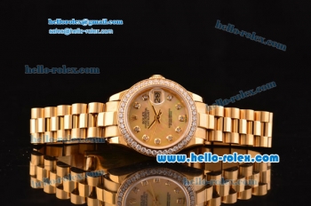 Rolex Datejust Lady 2813 Automatic Gold Case with Diamond and Diamond Bezel ETA Coating