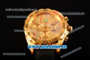 Tag Heuer Formula 1 Miyota OS20 Quartz Yellow Gold Casd with White Stick Markers and Black Rubber Strap