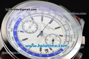 Patek Philippe Complicated World Time Chrono Miyota Quartz Steel Case with White Dial and Stick Markers