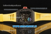 Richard Mille RM35-02 Carbon Fiber With Miyota 9015 Movement 1:1 Clone Yellow Rubber