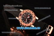 Richard Mille RM028 Swiss Valjoux 7750 Automatic Rose Gold Case with Skeleton Dial and Black Rubber Strap - Red