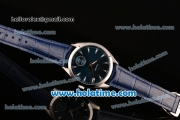 Omega Seamaster Aqua Terra 150 M Small Seconds 6497 Manual Winding Steel Case with Blue Dial and Blue Leather Strap
