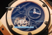 Hublot King Power Swiss Tourbillon Manual Winding Movement Rose Gold Case with Black Rubber Strap