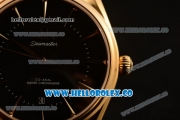 Omega De Ville Tresor Master Co-Axial Clone 8800 Automatic Yellow Gold Case with Black Dial and Black Leather Strap - (YF)