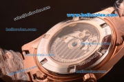 Omega Seamaster Asia 2813 Automatic Full Rose Gold Case with Black Stripe Dial-ETA Coating