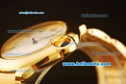 Cartier Ballon Bleu De Swiss ETA Quartz Full Gold with Beige Dial and Roman Markers