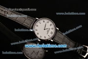 Patek Philippe Calatrava Miyota OS2035 Quartz Steel Case with Arabic Numeral Markers and White Dial