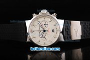 Ulysse Nardin Maxi Marine Swiss Valjoux 7750 Automatic Movement White Dial with Black Rubber Strap