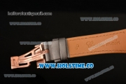 Audemars Piguet Royal Oak Lady Swiss Quartz Rose Gold/Diamonds Case with Grey Dial and Grey Leather Strap (EF)