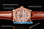 Rolex Day-Date Asia Automatic Rose Gold Case with Diamonds Markers White Dial and Diamonds Bezel (BP)