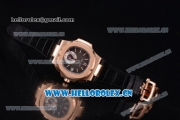 Patek Philippe Nautilus Clone PP 315 Automatic Rose Gold Case with Black Dial and Black Leather Strap (BP)