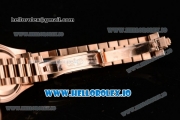 Rolex Datejust Swiss ETA 2671 Automatic Rose Gold Case with Pink Dial Diamonds Markers and Rose Gold Bracelet (BP)