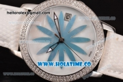 Blancpain Women Ultraplate Miyota 9015 Automatic Steel Case with Diamonds Bezel and White MOP Dial (G5)