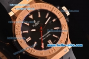 Hublot Big Bang King Swiss Valjoux 7750-CHG Automatic Rose Gold Case with Black Dial Rubber Strap and Stick Markers