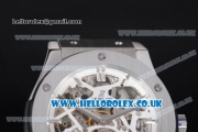 Hublot Classic Fusion Skeleton Asia Automatic Steel Case with Skeleton Dial and Brown Leather Strap