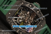 Richard Mille RM35-02 Carbon Fiber With Miyota 9015 Movement 1:1 Clone Green Rubber