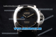 Panerai Luminor Marina 1950 3 Days PAM 312 Asia ST25 Automatic Steel Case with Black Dial and Black Leather Strap Stick/Arabic Numeral Markers