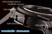 Hublot Big Bang Chrono Clone HUB4100 Automatic Ceramic Case with Black Leather Strap Black Dial
