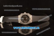 Hublot Classic Fusion Aerofusion Chronograph Orlinski Japanese Miyota OS20 Quartz Steel Case with Black Dial Stick Markers and Black Rubber Strap