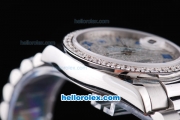 Rolex Datejust Oyster Perpetual Automatic Movement with Diamond Bezel,Diamond Dial and Blue Roman Marking