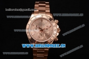 Rolex Cosmograph Daytona Swiss Valjoux 7750 Automatic Rose Gold Case/Bracelet with Rose Gold Dial and Stick Markers (BP)