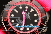 Rolex Sea-Dweller Deepsea Asia 2813 Automatic PVD Case with Hot Pink Nylon Strap and White Markers