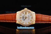 Rolex Datejust Swiss ETA 2836 Automatic Movement White Dial with Diamond Bezel-Diamond Markers