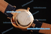 Chopard Swiss ETA Quartz Rose Gold Case with Diamond Bezel and Blue Leather Strap