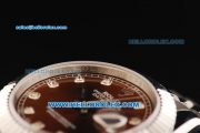 Rolex Datejust II Oyster Perpetual Automatic Movement Full Steel with Brown Dial and Diamond Markers