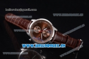 IWC Portugieser Yacht Club Asia ST25 Automatic Steel Case with Brown Dial Arabic Numeral Markers and Brown Leather Strap