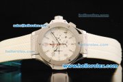 Hublot Big Bang King Chronograph Miyota Quartz Movement Steel Case with White Dial and White Rubber Strap