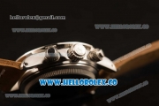 Rolex Daytona Vintage Edition Chrono Miyota OS20 Quartz Steel Case with White Dial and Brown Leather Strap