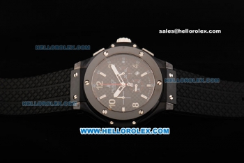 Hublot Big Bang Chronograph Miyota Quartz Movement PVD Case with Black Dial and Black Rubber Strap