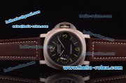 Panerai Luminor Marina Pam 172 Asia 6497 Manual Winding Titanium Case with Black Dial and Brown Leather Strap