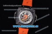 Hublot Masterpiece MP 08 Antikythera Sunmoon Asia 2813 Automatic PVD Case Skeleton Dial Orange Leather Strap and White Markers